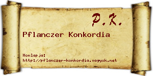 Pflanczer Konkordia névjegykártya